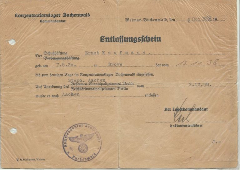 Buchenwald discharge document