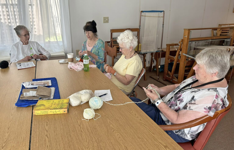 Group of women knitting